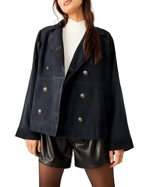 Free Peop Viva Surplus Jacket, Black LARGE NEW